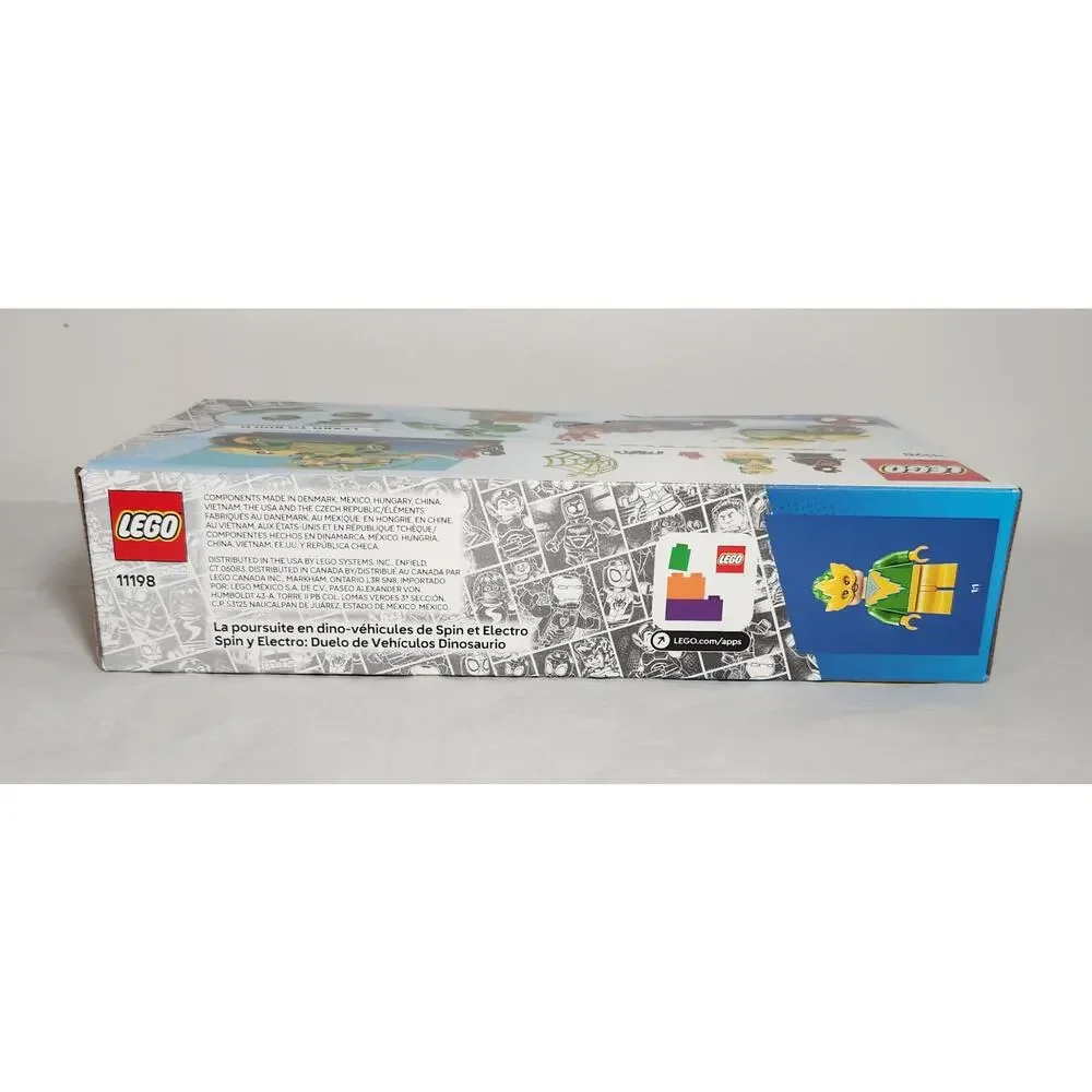 Lego Marvel 11198 Spin And Electro Dinosaur Vehicle Chase 124 Pcs 2025 Brand New
